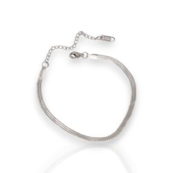 Snake - 3 mm smalt slangearmbnd slvbelagt