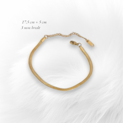 Snake - 3 mm smalt slangearmbnd forgyldt