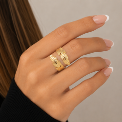 Feather - Guldbelagt ring