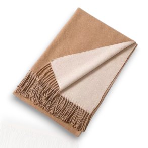 Trklde dobbelsidet i akryl - Beige/Creme 