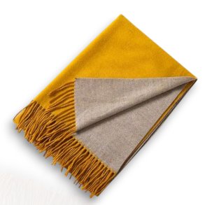 T�rkl�de dobbelsidet i akryl - Mustard/Gr� 