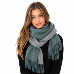T�rkl�de dobbelsidet i akryl - Turkis/Gr� 
