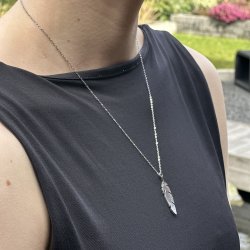 Feather - Slvbelagt vedhng