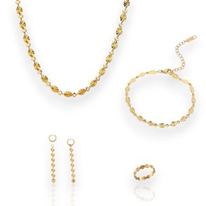 Flower - Guldbelagt st - med ring i str. 7