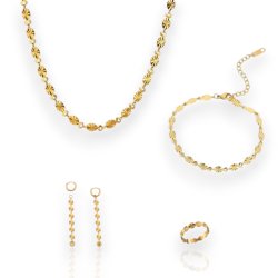 Flower - Guldbelagt st - med ring i str. 8