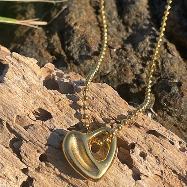 My heart - Guldbelagt halsk�de med hjerte