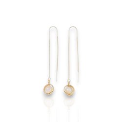 Jupiter - Forgyldt rekde med hvid natursten 