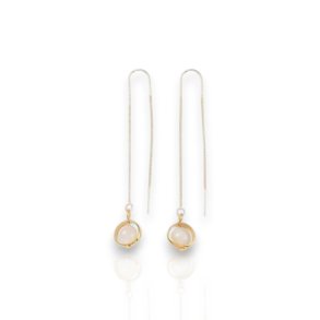 Jupiter - Forgyldt rekde med hvid natursten 