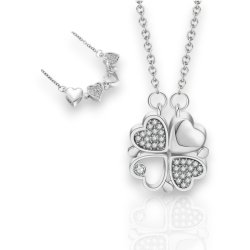 Klverhjerte - Slvbelagt halskde