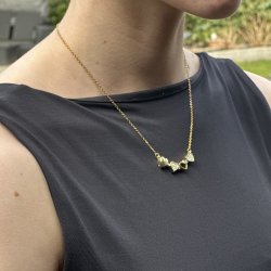 Klverhjerte - Guldbelagt halskde 