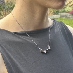 Klverhjerte - Slvbelagt halskde