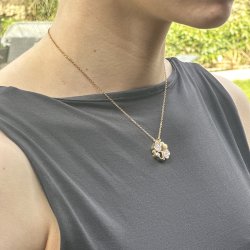 Klverhjerte - Guldbelagt halskde 