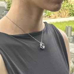 Klverhjerte - Slvbelagt halskde