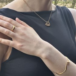 Twisted - Guldbelagt fast armbnd 