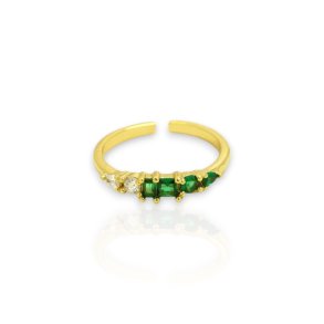 Shiny - Deep green ring i kobber
