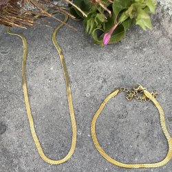 Snake - 3 mm smalt slangearmb�nd forgyldt