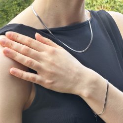 Snake - 3 mm smal slangekde slvbelagt