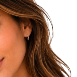 Sparkle - S�lvbelagte creoler med farvede sten
